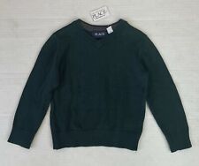 TCP Boys Lightweight Knit Cotton Pullover Long Sleeve Sweater, Green, XS (4),NWT