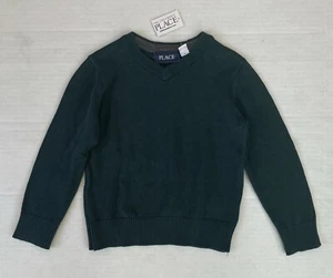 TCP Boys Lightweight Knit Cotton Pullover Long Sleeve Sweater, Green, XS (4),NWT - Picture 1 of 2