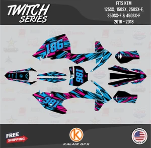 Graphics Kit for KTM 125SX 150SX 250SX-F 350SX-F 450SX-F (2016-2018) Twitch-Mag - Picture 1 of 6
