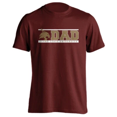 Texas State University Bobcats Dad Logo Father Parent Tee Short Sleeve T-Shirt - Image 1 of 2