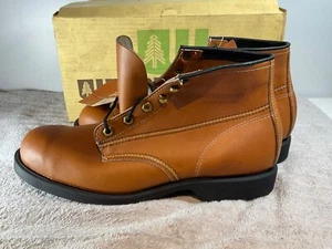 NOS Weinbrenner Size 11 E Brown Leather Steel Toe Work Boots 804-4117 Made USA - Picture 1 of 9