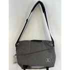 NWT OIWAS Pack Your World Grey & Black Canvas Large Messenger Crossbody Bag