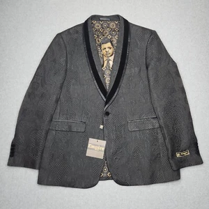 Empire Blazer Jacket Mens XL Black Paisley Fox Lucious Lyon Costume Cosplay - Picture 1 of 15