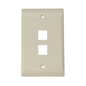 TE 2-PORT FACEPLATE 2111022-1 ALMOND NON-LABELED (NO WINDOWS) - Picture 1 of 2