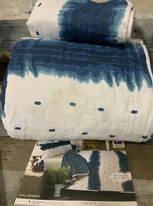 🛖 Lush decor Jane Shibori 3 Piece Quilt Set -Navy -Full/Queen👌AS SHOWN‼️READ👇 - Picture 1 of 2