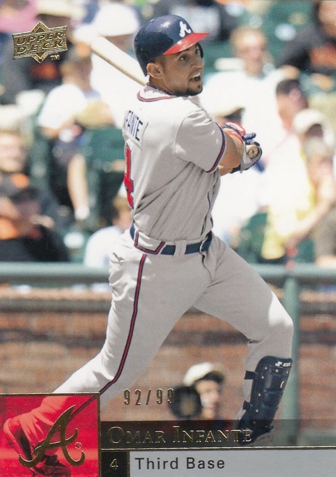 OMAR INFANTE /99 UPPER DECK UD GOLD ATLANTA BRAVES #522 2009 09 - Image 1 of 1