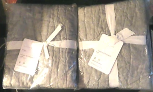 POTTERY BARN belgian Flax linen hand Stitched King shams~Flagstone~NWT~$160 - Picture 1 of 6