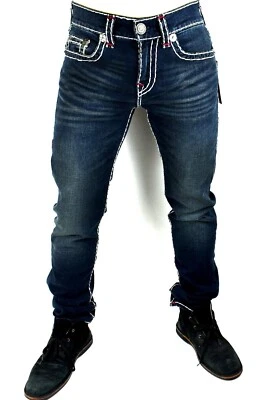 True Religion Men's Rocco Super T Relaxed Skinny Jeans - 105203 Size 46x32 - Image 1 of 4