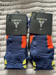 NWT Nike Kobe Bryant Navy Orange Yellow Socks Low (size M) Kobe 8 System M6-8 - Picture 1 of 5