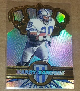 1997 PACIFIC CROWN BARRY SANDERS GOLD REFRACTOR DIE CUT HOLO #11 🔥 - Picture 1 of 6