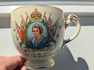 Vintage Royal Winton England Teetasse nur Queen Elizabeth II Krönung 1953 - Bild 1 von 4