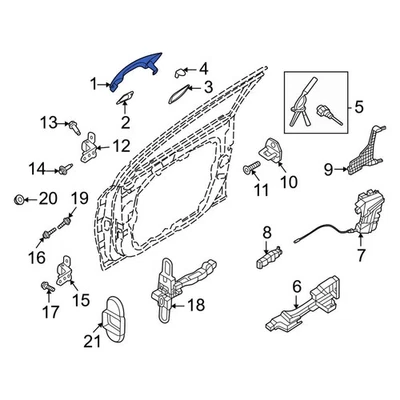 For Kia Sorento 2021-2024 Kia 83651S9000 Rear Left Outer Exterior Door Handle - Image 1 of 4