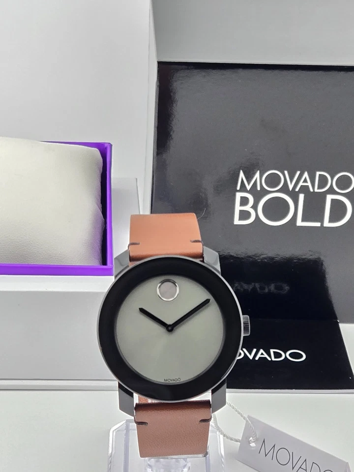 Reloj para hombre Movado audaz esfera gris correa de cuero marrón - 3600442 (precio de venta sugerido por el fabricante 395 USD) Foto 1 de 4