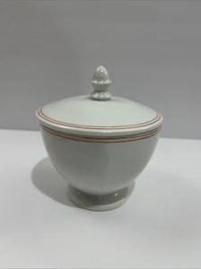 RARE Antique Meissen White Porcelain And Red Swirls Sugar Bowl - Picture 1 of 8