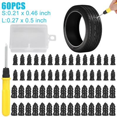 61PCS/Set Car Vacuum Tire Repair Nail Rubber Screw Nails+ Screwdriver Tool w/Box - Image 1 of 4