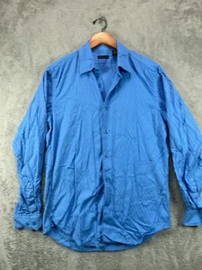 Structure Mens Medium 40 Shirts Button Up Blue Diagonal Striped Long Sleeve - Picture 1 of 6