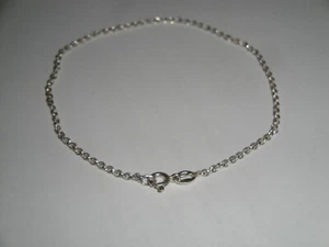 Cavigliera vintage in Argento 925 massiccio italiano catena forzatina 2mm 24cm - Foto 1 di 7