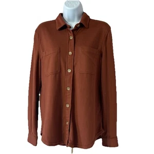 C&C California Long Sleeve Button Up Shirt Women Medium Rust Color Chest Pockets - Picture 1 of 19