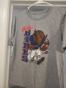 Vintage NFL Buffalo Bills Stampede Gray Youth T Shirt RARE DESIGN - Picture 1 of 4