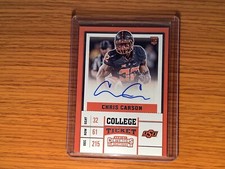 2017 Panini Contenders Draft Picks College Ticket Chris Carson Rookie Auto RC