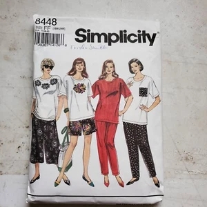 Vtg Simplicity Pattern 8448 Pull-On Top Pants Shorts Capris Miss 18W - 24W CUT - Picture 1 of 7