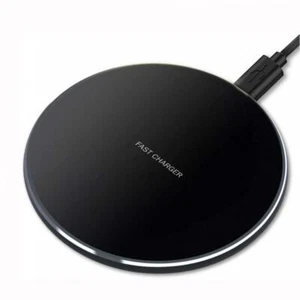 15W WIRELESS CHARGER FAST CHARGING SLIM PAD QUICK CHARGE for SMARTPHONES - Picture 1 of 6