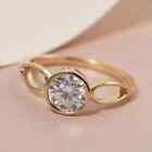 2 Ct Lab Created Diamond Solitaire Bezel Engagement Ring 14k Yellow Gold Plated