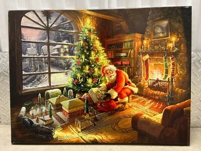 Thomas Kinkade Original Canvas Painting "Santa special delivery" - Image 1 of 4