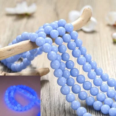 Luminous Stone Bead Round Loose Beads DIY Bracelet Necklace 6/8/10mm 15'' Strand - Image 1 of 4