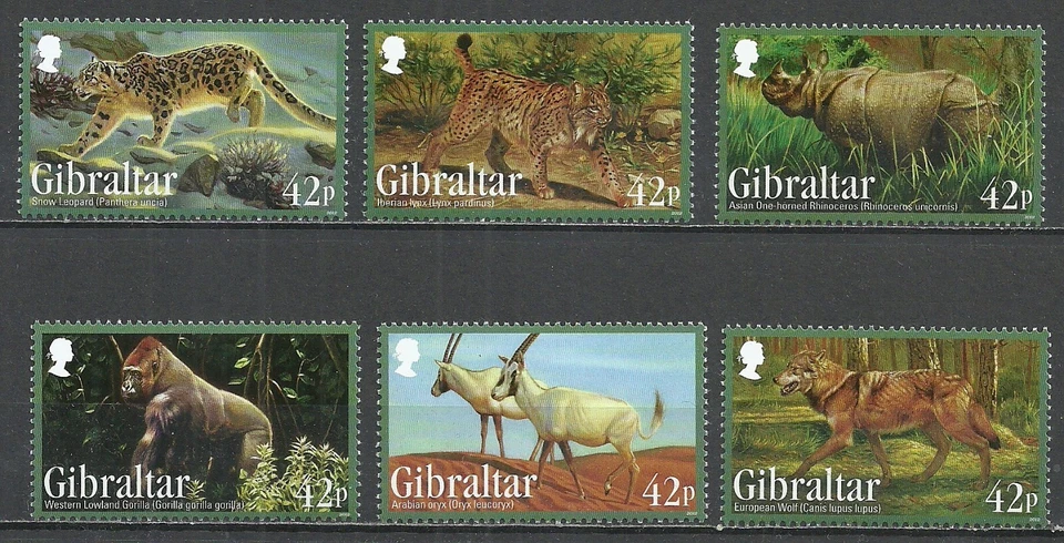 Gibraltar 2012 Endangered Animals.  Full Set MNH Foto 1 de 1