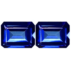 5.69 ct (2pcs) MATCHING PAIR Octagon Shape (9 x 7 mm) Blue Passion Topaz - Picture 1 of 1
