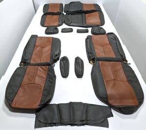 For Chevrolet Silverado Crew Cab 2003-2007 Black Leather Seat Covers LR18