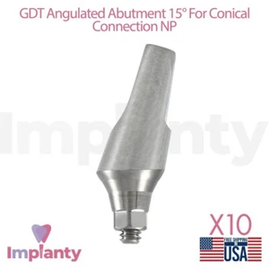 10x GDT Prótesis Dental Angulada 15° Conexión Cónica Hexagonal 2.25mm Sistema NP - Imagen 1 de 4