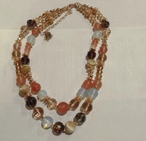 Beautiful "WITH LOVE" 2 Strand Beaded NECKLACE NEW! - Picture 1 of 4