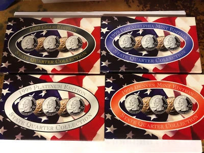 1999-2003 GOLD,PLATINUM,DENVER/PHIL MINT STATE QUARTER COLLECTION 100 COINS - Image 1 of 4