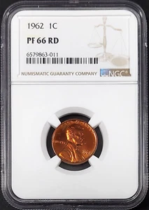 1962 Proof Lincoln Cent certified PF 66 RD by NGC! sku 011 - Picture 1 of 4