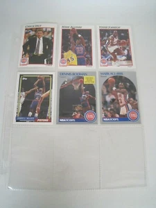 Detroit Pistons Lot Of 6 NBA Player Cards with Binder Sheet (Mark Aguirre, rare) - Bild 1 von 6