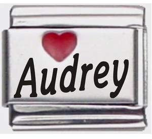 Audrey Laser Name italienischer Charm Link - Bild 1 von 7