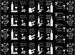 Wine Me 23 pcs 1 Inch White Fused Glass Decals - Picture 1 of 2