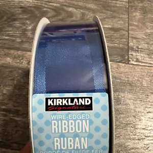 Kirkland Wire Edged Ribbon 50 Yards 1.5" Wide Blue continuous roll no seems New - Picture 1 of 6