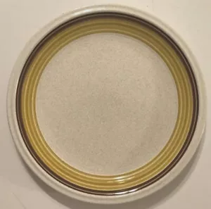 MIKASA Nu Stone Viva C1001 Japan Brown Ring Gold Off White Dinner Plate 10.5" - Picture 1 of 4