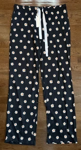 Simply Southern lounge pajama pants Daisy print black-white-orange sz XL-XXL NWT - Picture 1 of 3