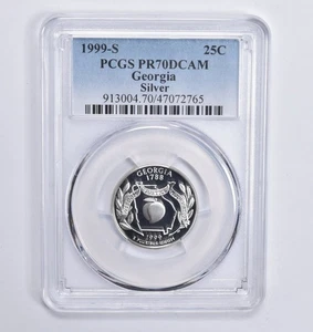 PR70 DCAM 1999-S Silver Georgia Quarter PCGS Blue Lbl *6870 - Picture 1 of 5