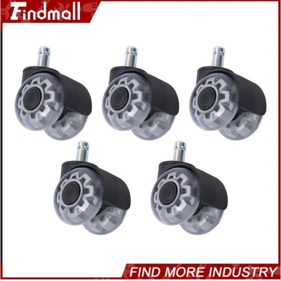 Findmall Paquete de 5 Ruedas Giratorias 360° para Silla de Oficina Universal de 2 Pulgadas Goma Foto 1 de 4