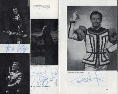 Cesare Siepi, Christa Ludwig, Walter Berry, Autogramme auf Programm - Bild 1 von 2