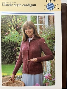 Original Knitting Pattern Ladies Cardigan - Picture 1 of 1