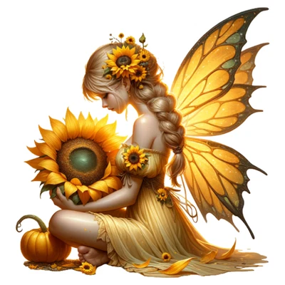 Weatherproof Vinyl Decal Fall Fairy Handmade UV Coated Outdoor Indoor Durable - Image 1 of 4