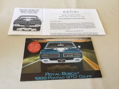 Danbury Mint 1969 Royal Bobcat Pontiac GTO Coupe Brochure Only 1:24 - Image 1 of 4
