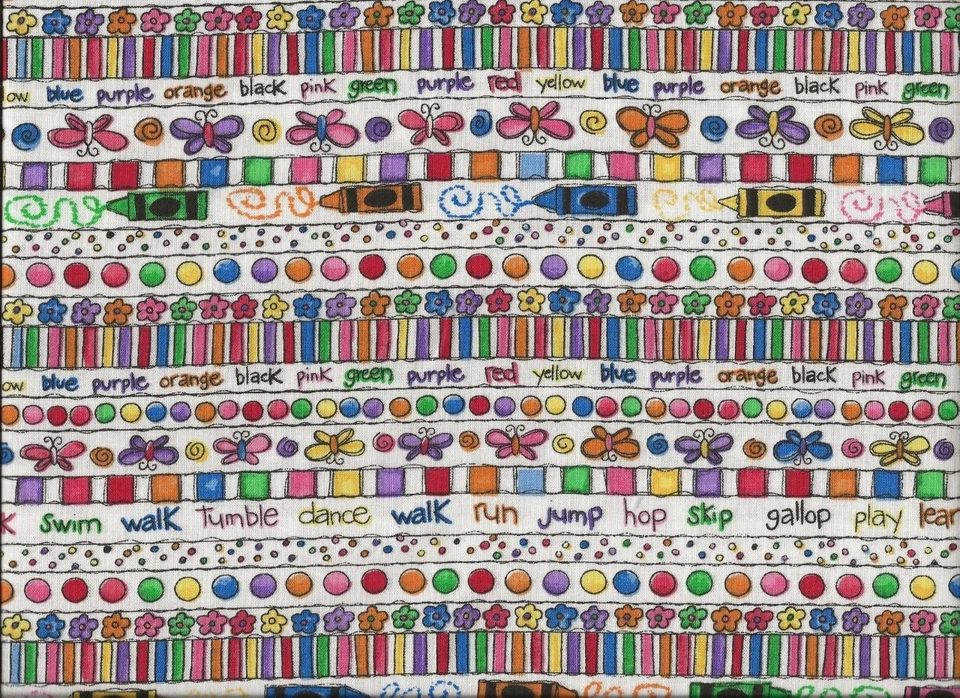 HAPPY DAYS CRIANÇAS ESTAMPA LISTRA 100% ALGODÃO TECIDO VESTUÁRIO ACOLCHOADO - Imagem 1 de 1