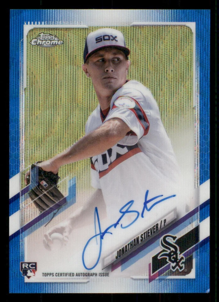 2021 Topps Chrome Rookie AUTO Blue Wave Refractors #RAJST Jonathan Stiever /150 - Image 1 of 2